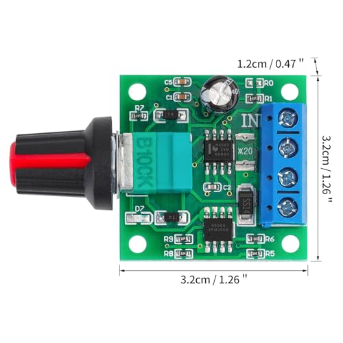 YELUFT 2PCS PWM Low Voltage DC Motor Speed​ Controller 1.8V 3V 5V 6V 12V, 2A 30W Adjustable Driver DC Motor Speed​Regulator Switch with Speed Control Knob 1803BK - Image 4