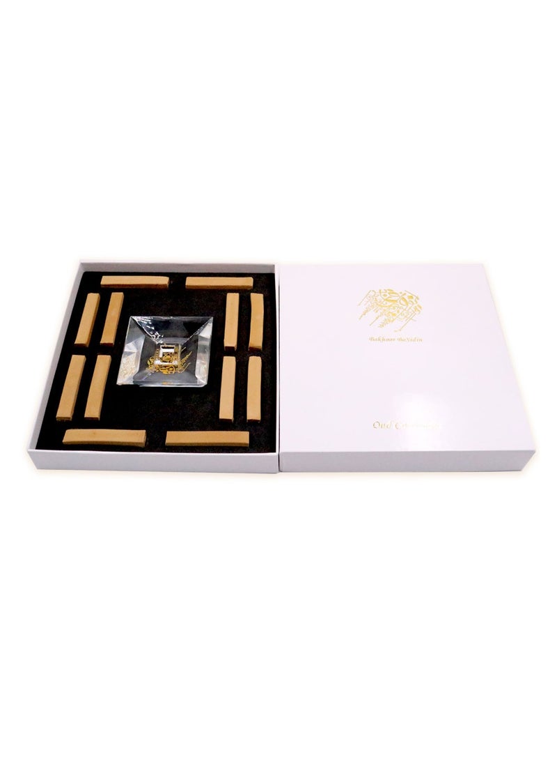 Bakhoor BoSidin Bakhoor BoSidin – Luxurious Oud Gift Set with Square Crystal Burner and 12pcs Square Oud  - Image 2