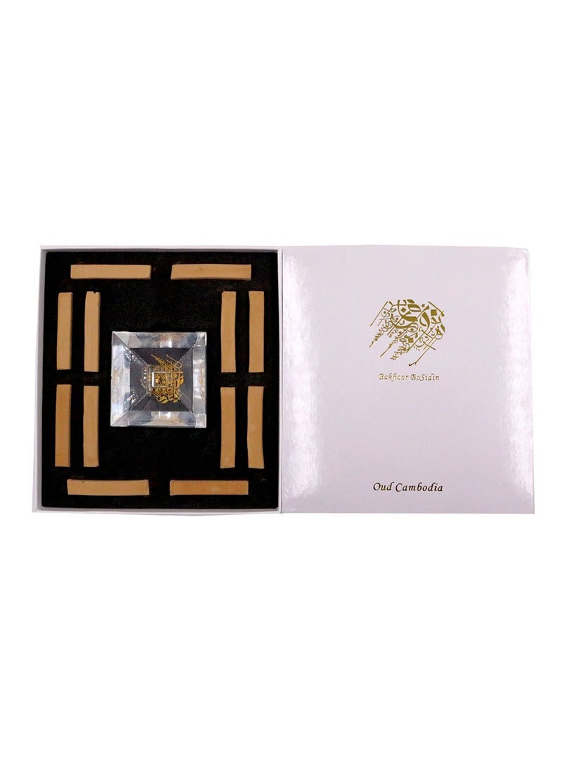 Bakhoor BoSidin Bakhoor BoSidin – Luxurious Oud Gift Set with Square Crystal Burner and 12pcs Square Oud  - Image 4