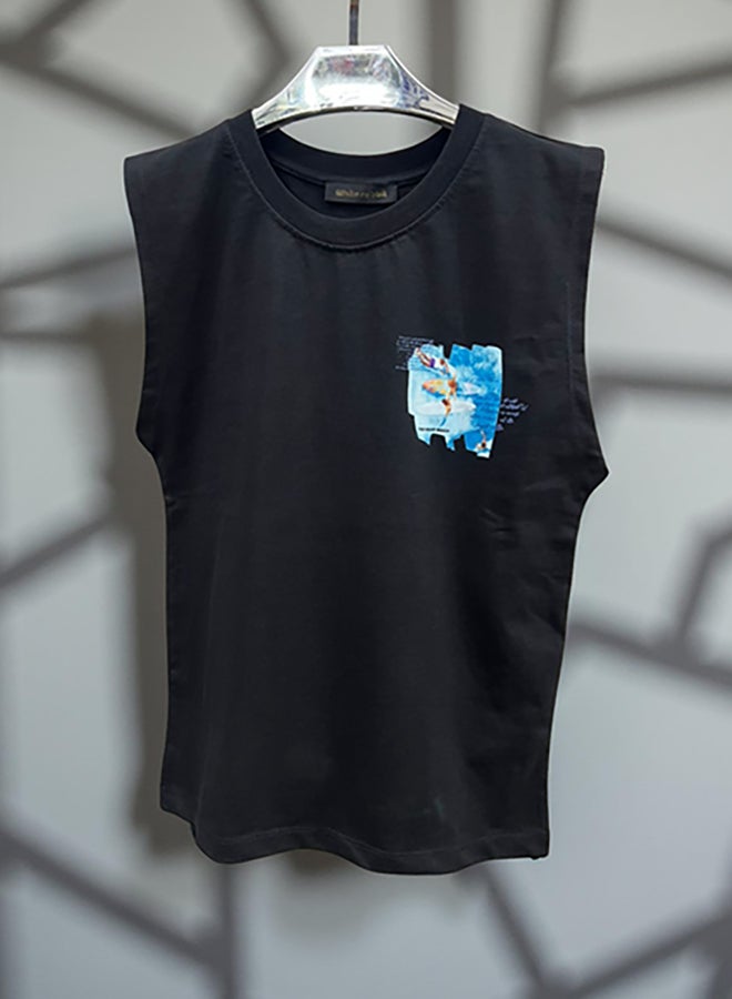 WHITE RABBIT Printed Cut T-Shirt Kids – Black - Image 3