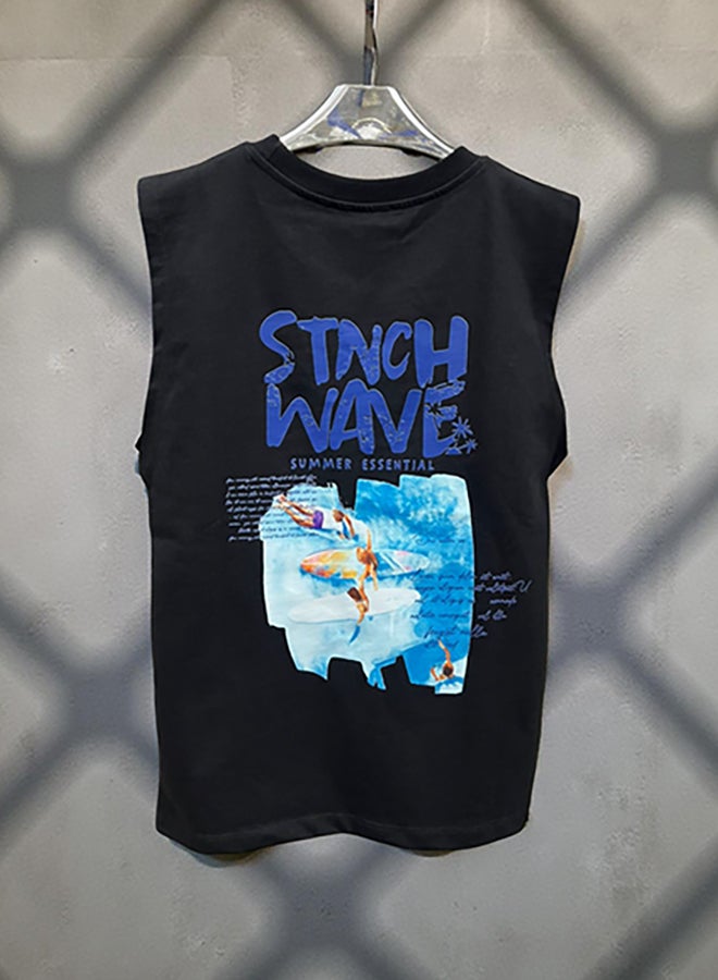 WHITE RABBIT Printed Cut T-Shirt Kids – Black - Image 4