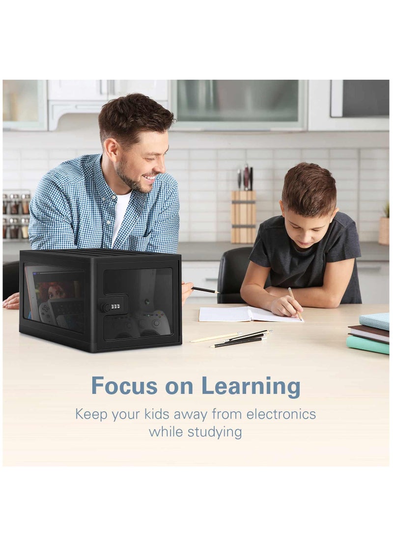 Zikra Lock Box for Safe Medicine Storage, Lockable Storage Box Medicine Lock Box, Lock Boxes for Personal Items, Safe Box with Lock Refrigerator Lock Box, Combination Lock Box with Code, Black - Image 4