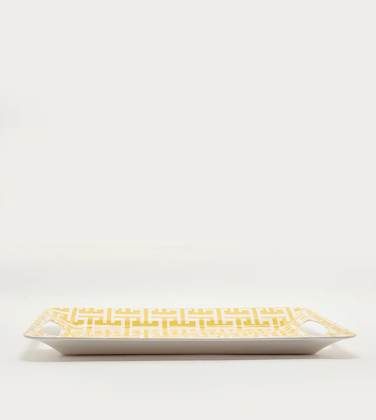 Sur La Table Patterned Large Tray 47x33cm White/Gold