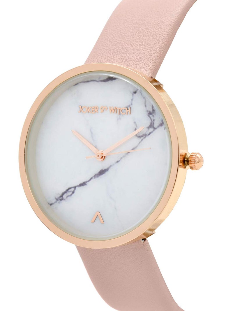 Joker & Witch Women Hailey 36mm White Dial 18mm Pink Faux Leather Watch - Image 3