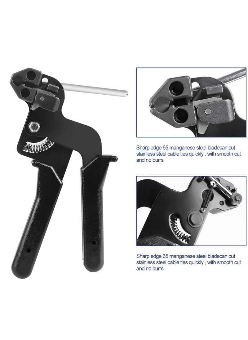 Stainless Steel Cable Tie Gun, Adjustable Cable Tie Gun with 100 Pcs Stainless Steel Cable Ties for Fastening Cables and Pipes Self-Locking Zip Ties Kit Metal Zip Tie Tool Kit - Image 4