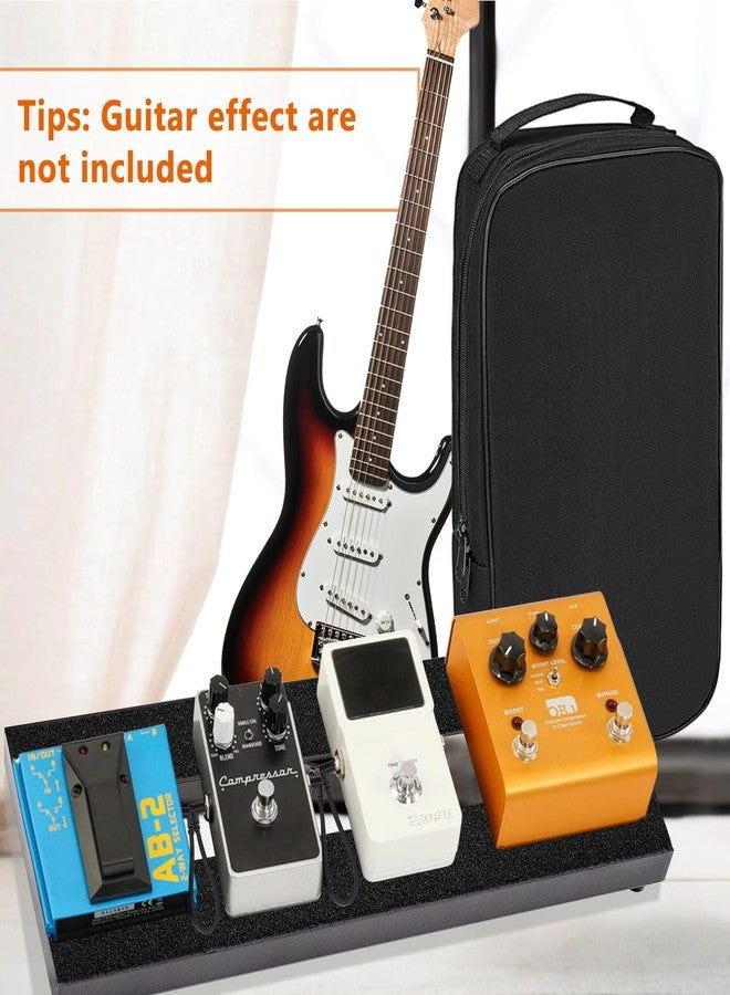 GOGHOST Guitar Pedal Board, 19.7x7.9x1.18", Aluminum Alloy Black PedalBoard with 4 pcs 6 inch Guitar Pedal Cable, Carrying Bag, Adhesive Hookside Tape - Image 5