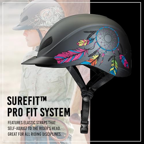 Troxel Rebel Bold Horse Riding Helmet, Low-Profile, Light, Adjustable Design, Safety Horseback Riding Gear, Large (7-1/4 - 7-3/8), Dreamcatcher - Image 4