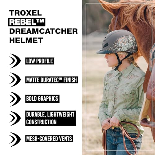 Troxel Rebel Bold Horse Riding Helmet, Low-Profile, Light, Adjustable Design, Safety Horseback Riding Gear, Large (7-1/4 - 7-3/8), Dreamcatcher - Image 2