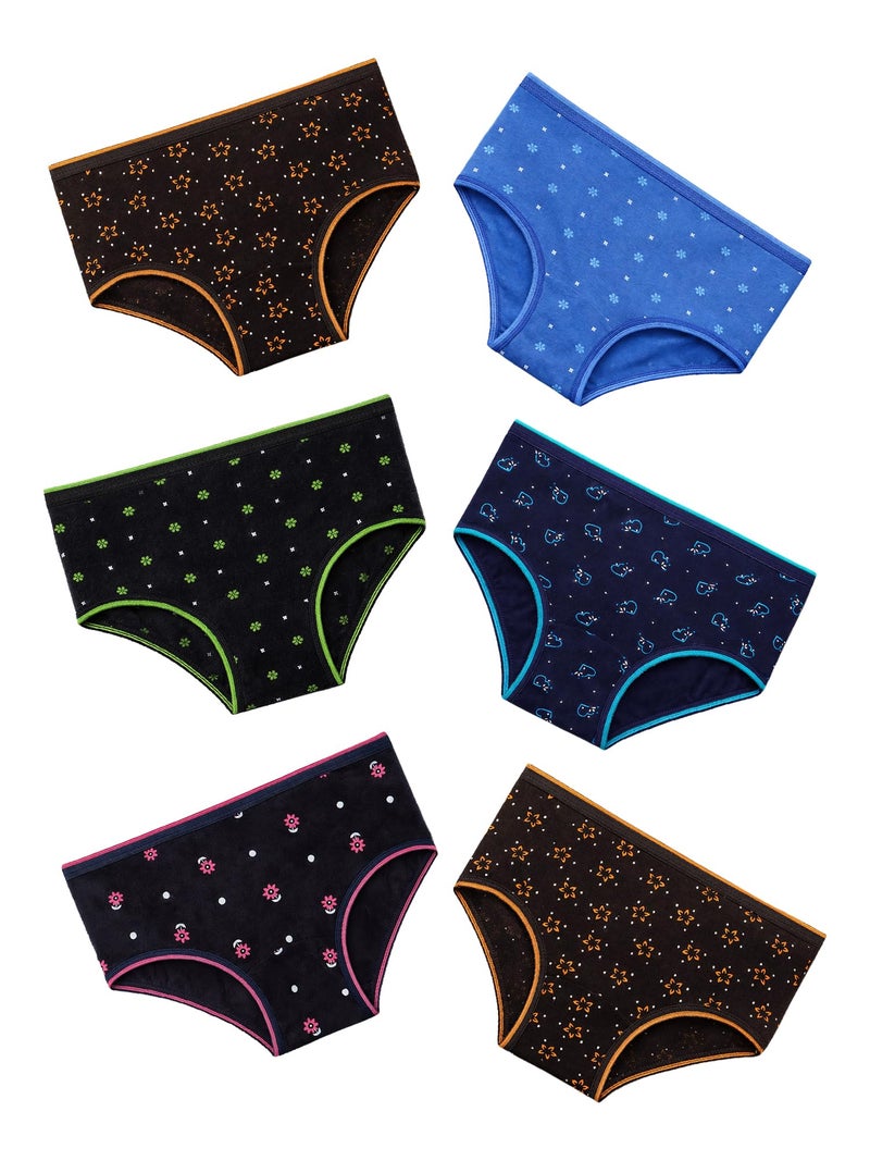 BODYCARE Kids Girls Panty Ultrasoft Underwear 100% Cotton Soft Comfortable | Skin Friendly | Innerwear Pack of 6-Assorted - Image 1