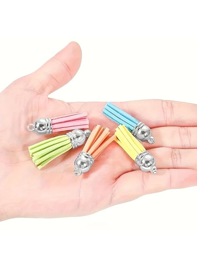 30 Pieces Mixed Color Tassel Charm Set With Golden Caps For DIY Jewelry Making - Image 5