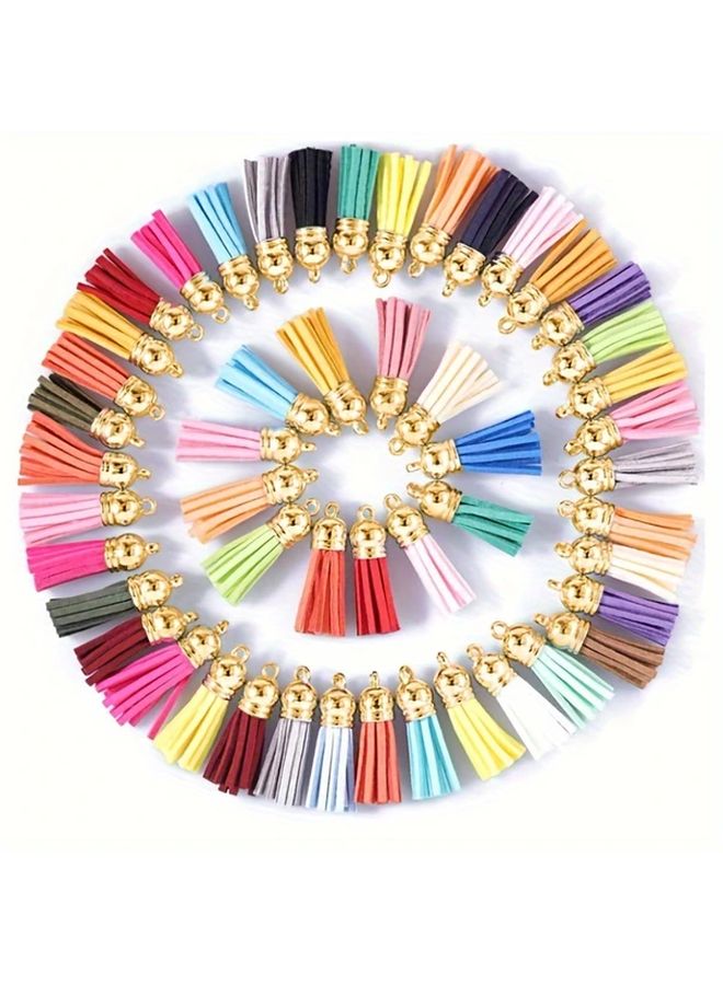 30 Pieces Mixed Color Tassel Charm Set With Golden Caps For DIY Jewelry Making - Image 2