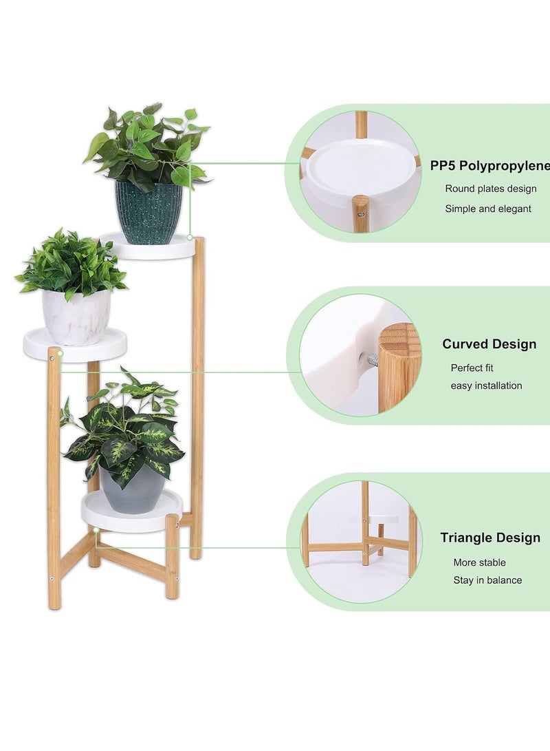 XiuWoo 3-Tier Tall Corner Plant Flower Stand Holder Plant Display Rack Plant Stands for Outdoor Garden Indoor Home Living Room - Image 4