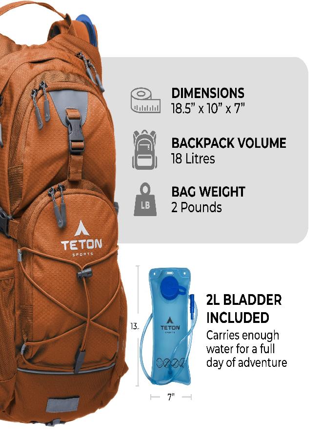 TETON Sports Sports Oasis 18L Hydration Pack With Free 2-Liter Water Bladder; The Perfect Backpack For Hiking, Running, Cycling, Or Commuting - Image 2