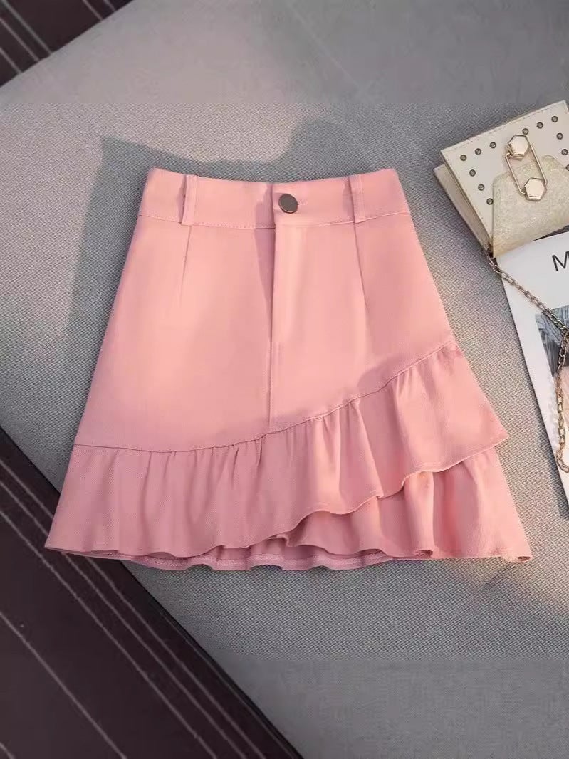 Irregular Denim Skirt 2023 High-End Women'S Fashion Short High Waist Slimming A- Shaped Hip Skirt - Image 4