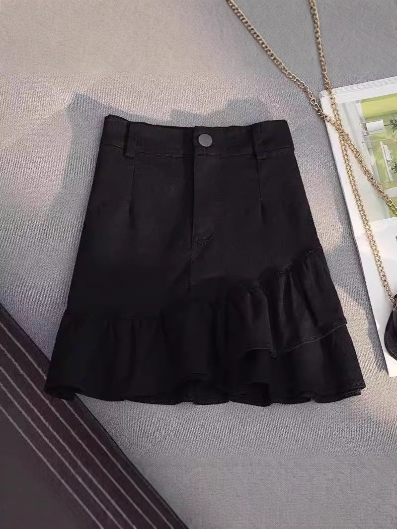 Irregular Denim Skirt 2023 High-End Women'S Fashion Short High Waist Slimming A- Shaped Hip Skirt - Image 5