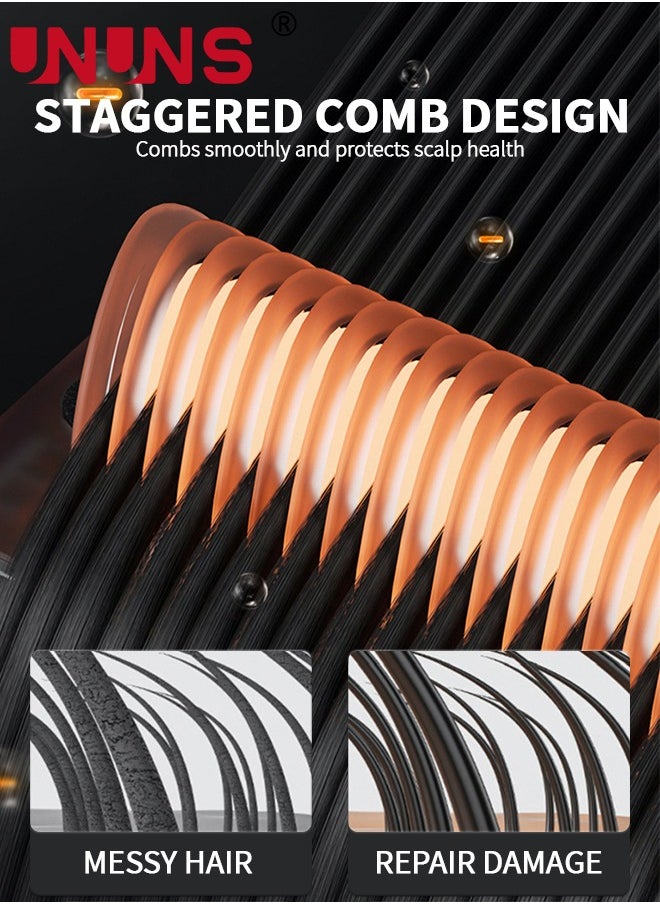 UNUNS - Hair Straightener Brush,2 In 1 Straight Hair Comb And Curly Hair Comb,Ionic Hair Straightener Comb With 15 Gear Temperature Settings And LED Screen,Professional Women's Hairstyle Tools - Image 1