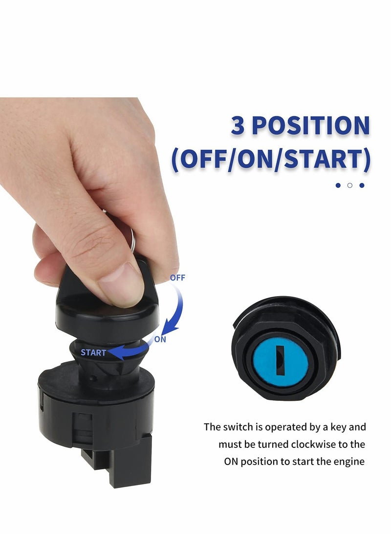 Ignition Key Switch for Polaris Ranger RZR Sportsman, Replace 4011002 4012165, Off Run Start 6 Pin 3 Position - Image 2