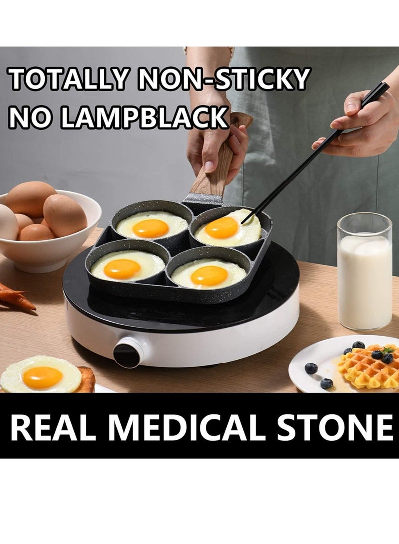 four-cup egg pan, medical stone non-stick frying pan, compatible with all heat sources - Image 2
