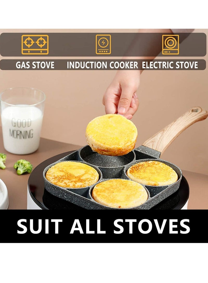 four-cup egg pan, medical stone non-stick frying pan, compatible with all heat sources - Image 3