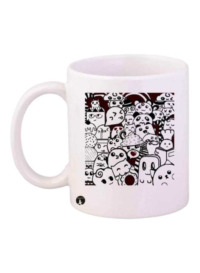 RKN Monsters Printed Mug White/Black/Maroon - Image 2