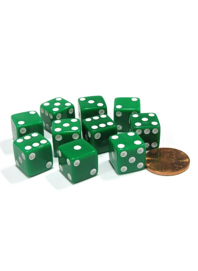 Koplow Games Set Of 10 Six Sided D6 12Mm Square Dice Green - Image 1