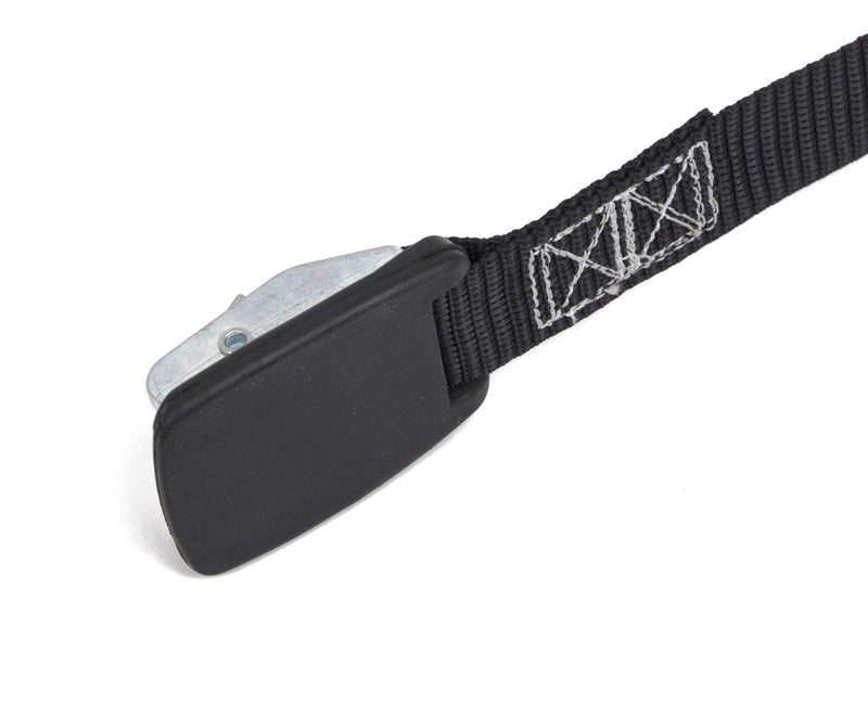 PowerTye MFG Lashing Straps with Cam Buckle - 1 inch x 4ft Tie-Down Straps with Protective Rubber Pad - Made in USA - For Motorcycles, Truck beds, Coolers and Small Cargo - 200 lb. WLL, Black (2-pack) - Image 4