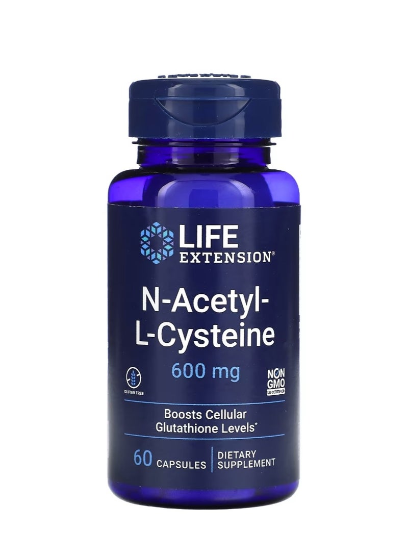 لايف إكستنشن إن-أسيتيل-إل-سيستين 600 ملجم، 60 كبسولة - Image 1