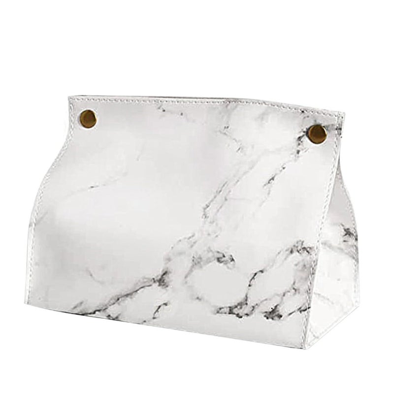 Marble Pattern Tissue Box Cover Napkin Holder Pull Out Dispenser for Household Storage - Image 2