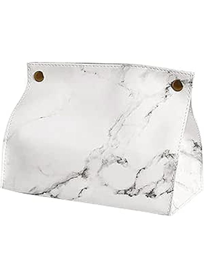Marble Pattern Tissue Box Cover Napkin Holder Pull Out Dispenser for Household Storage - Image 1