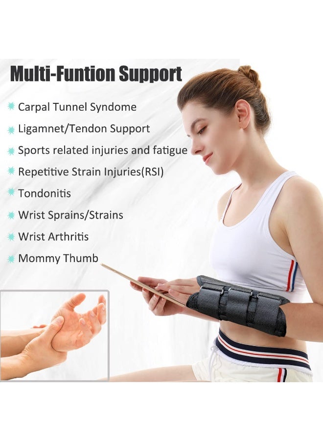 FDTY دعامة معصم النفق الرسغي لليد اليسرى واليمنى، جبيرة معصم قابلة للتنفس للنوم، دعامة يد قابلة للتعديل مع جبيرة معدنية قابلة للإزالة لتخفيف ألم المعصم والتهاب الأوتار - Image 2