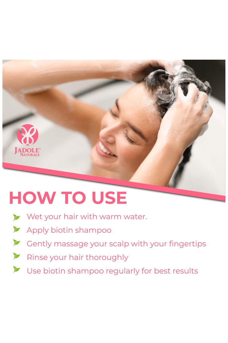 Jadole Naturals Biotin Shampoo - 500ml | Volumizing Shampoo for Hair Growth and Thinning Hair with DHT Blocker - Image 3