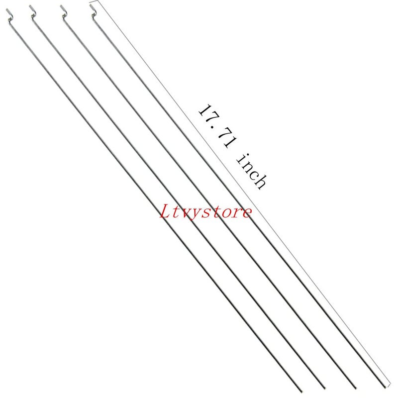 Ltvystore 10Pcs 1.5 x 450mm Z Push Rods Parts & 10Pcs Adjustable Pushrod Connector Linkage Stopper 1.8mm & 10Pcs Nylon Control Horns 21x10 mm Compatible for RC Airplane Plane Boat Replacement - Image 4