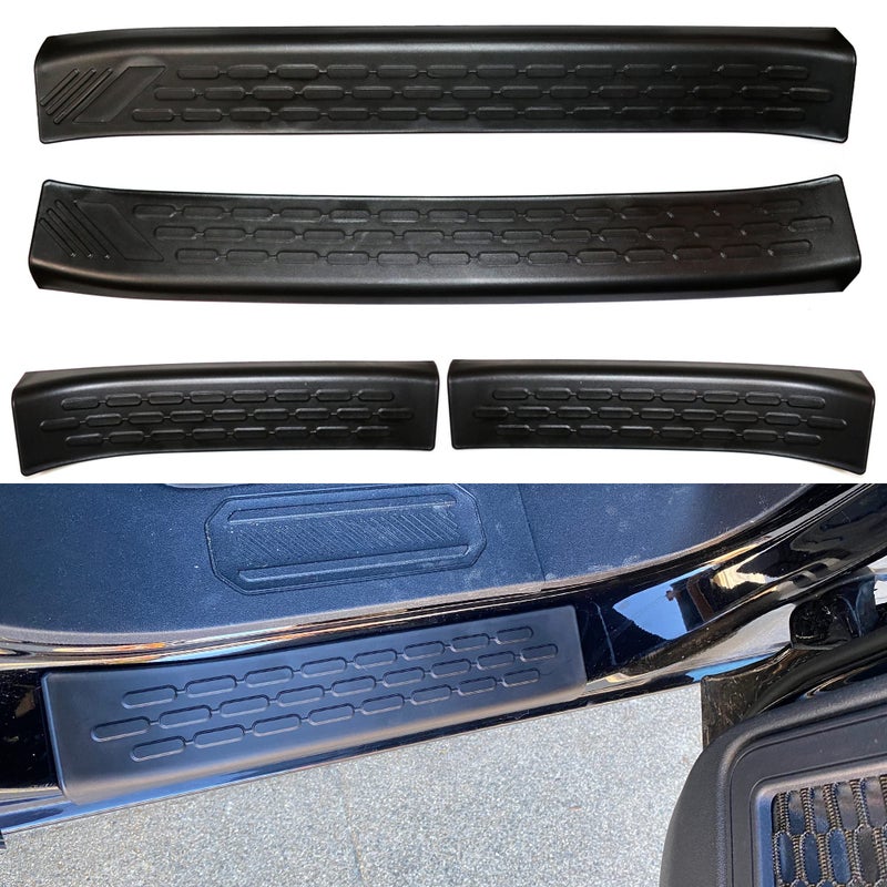 RERPRO Door Sill Protector Guards for Ford Bronco 4 Door 2021 2022 2023 2024 2025 Accessories Front Rear Entry Door Sill Scuff Plate Welcome Pedal Protector Cover for Bronco 4 Door 4Pcs Black