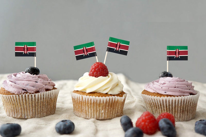 QQSD Kenya Toothpick Flag Kenyan Small Mini Cupcake Topper Flags,100 pcs - Image 3