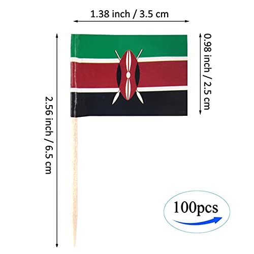 QQSD Kenya Toothpick Flag Kenyan Small Mini Cupcake Topper Flags,100 pcs - Image 2