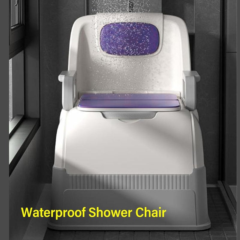 klarako Bedside Commode Toilet, Portable High Load Capacity Odor Control Commode Chair with 2 Buckets Soft Padded Removable Armrest Mobile Solid Toilet - Image 5