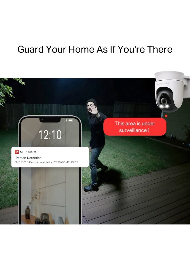 ميركوسيس كاميرا أمان خارجية تعمل عبر Wi-Fi مع ميزة التحريك والإمالة - Image 2
