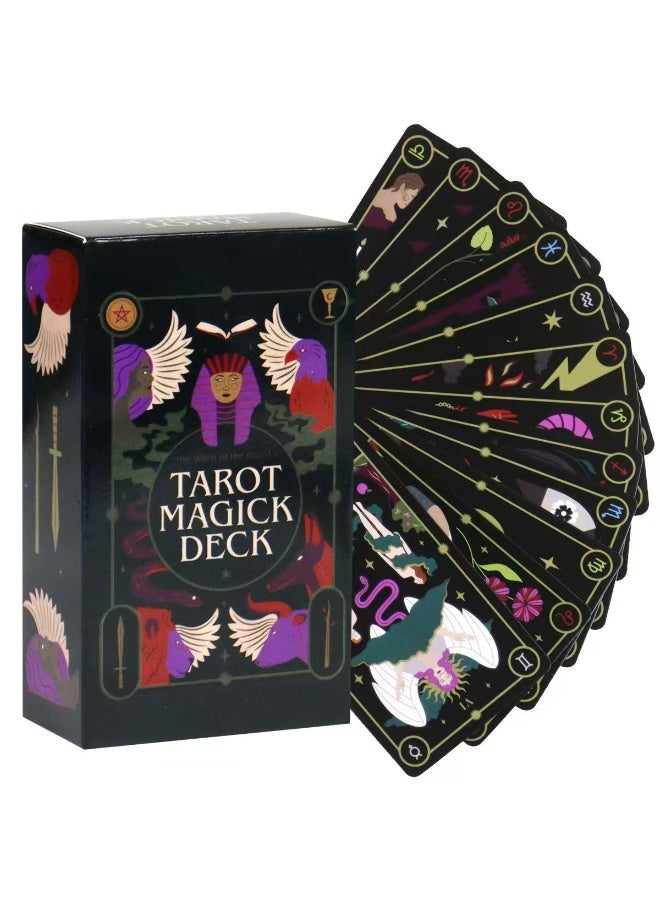 NIBEMINENT The Witch of The Forest’s Tarot Magick Deck: 78 Cards with Guidebook for Beginners Gilded Black Edges - Image 1