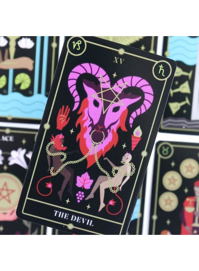 NIBEMINENT The Witch of The Forest’s Tarot Magick Deck: 78 Cards with Guidebook for Beginners Gilded Black Edges - Image 3