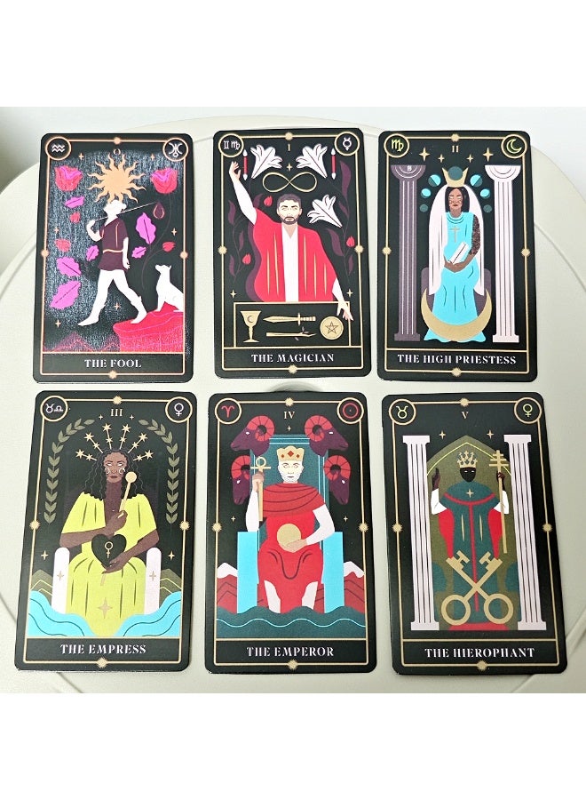 NIBEMINENT The Witch of The Forest’s Tarot Magick Deck: 78 Cards with Guidebook for Beginners Gilded Black Edges - Image 2