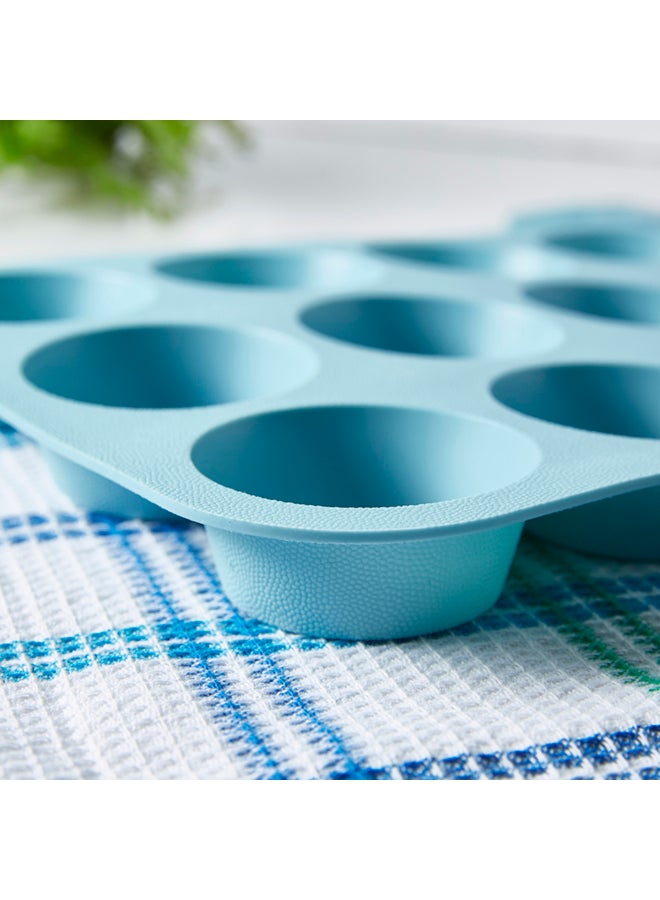 12-Cup Silicone Muffin Pan Blue 3x24.6cm - Image 2