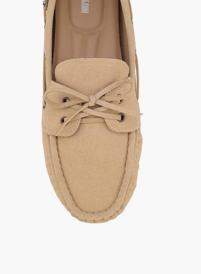 Renzo Ruganni Tan Women Lace-Up Moccasins for Women | Best Price UAE