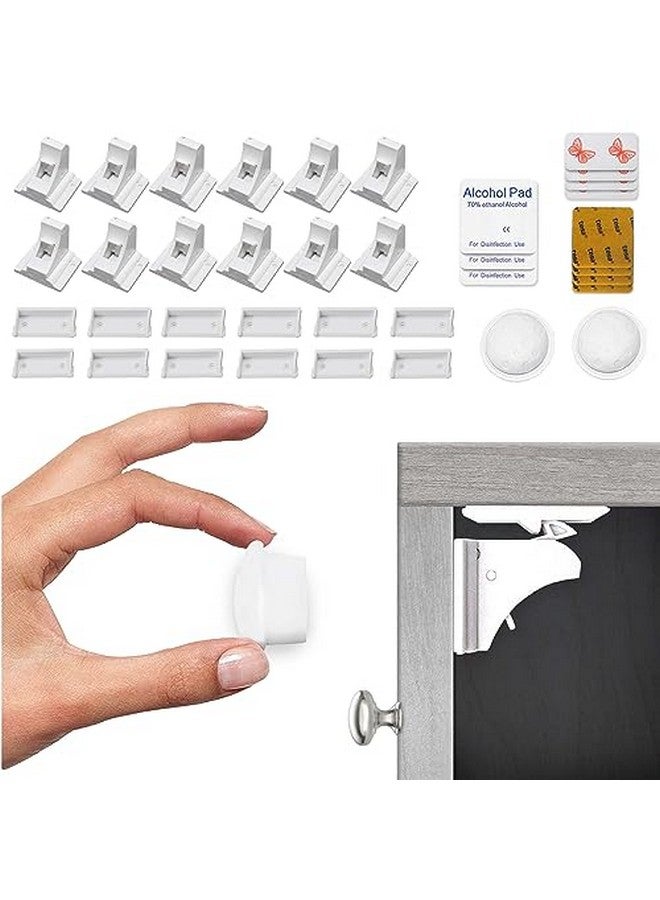 Eco-Baby Eco Baby Magnetic Cabinet Locks For Babies Magnetic Baby Proofing Cabinet Locks Child Locks For Cabinets Drawers Doors For Back To School Easy Installation No Tools Required (12 Pack And 2 Keys) - Image 1