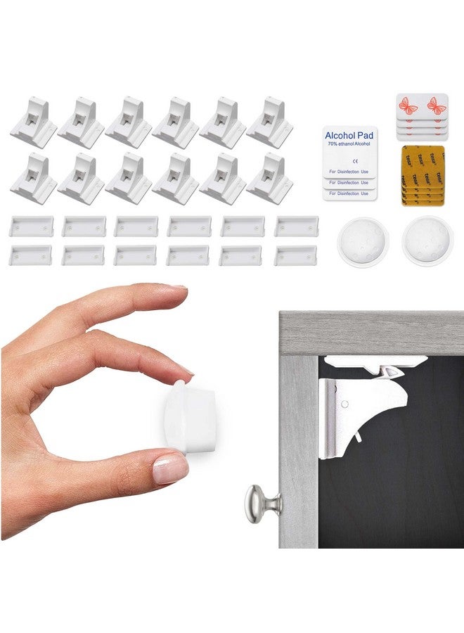 Eco-Baby Eco Baby Magnetic Cabinet Locks For Babies Magnetic Baby Proofing Cabinet Locks Child Locks For Cabinets Drawers Doors For Back To School Easy Installation No Tools Required (12 Pack And 2 Keys) - Image 2