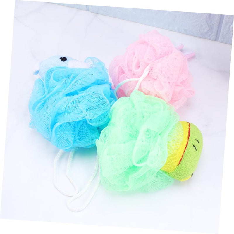 6 Pack Cartoon Animal Mesh Bath Balls Set With Rabbits And Flowers For Kids - Image 4