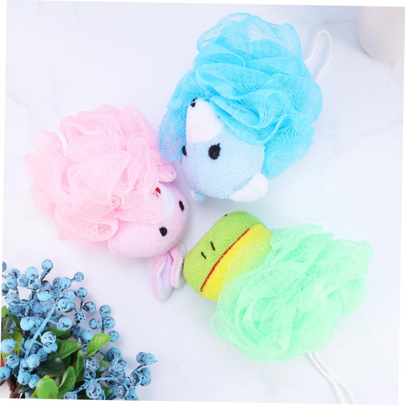 6 Pack Cartoon Animal Mesh Bath Balls Set With Rabbits And Flowers For Kids - Image 5