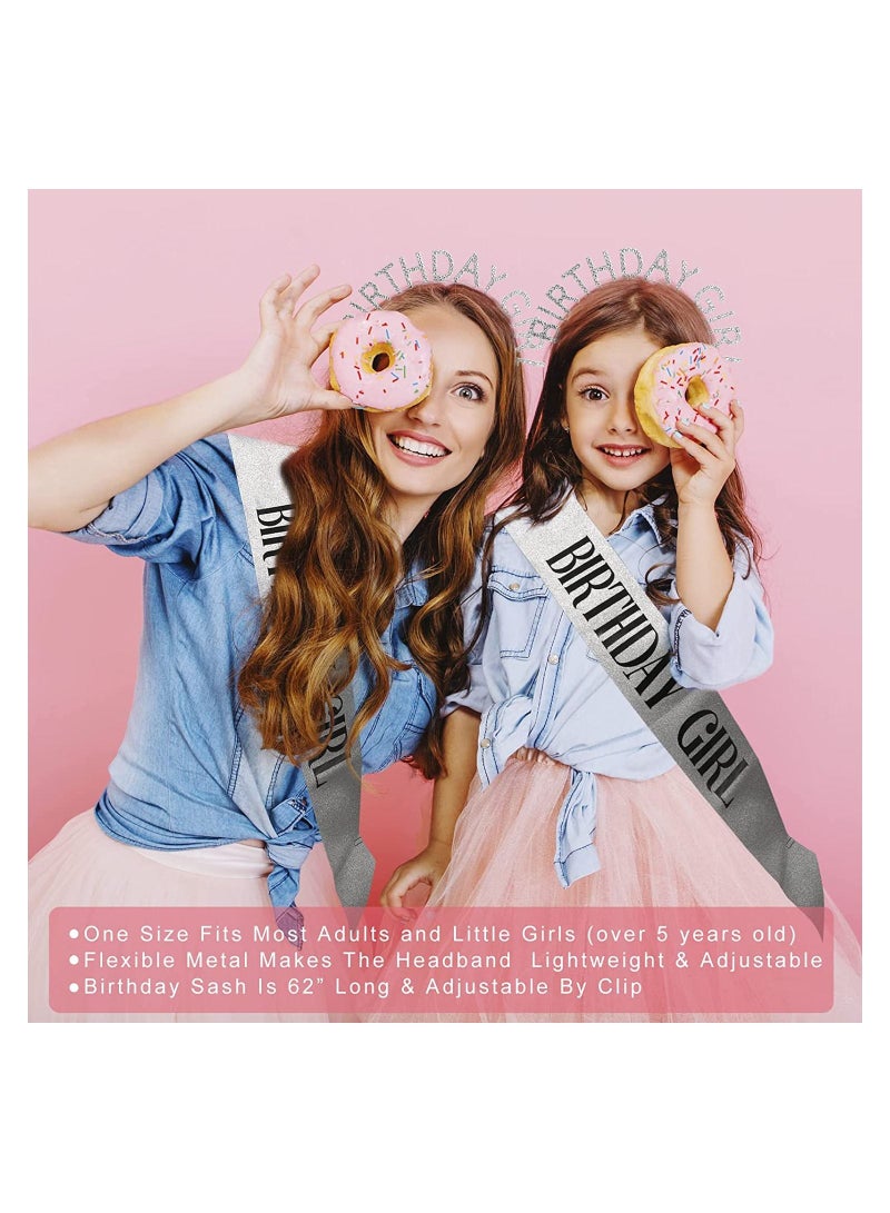 SYOSI Birthday Girl Headband Ladies Birthday Tiara Happy Birthday Jewelry Silver - Image 2