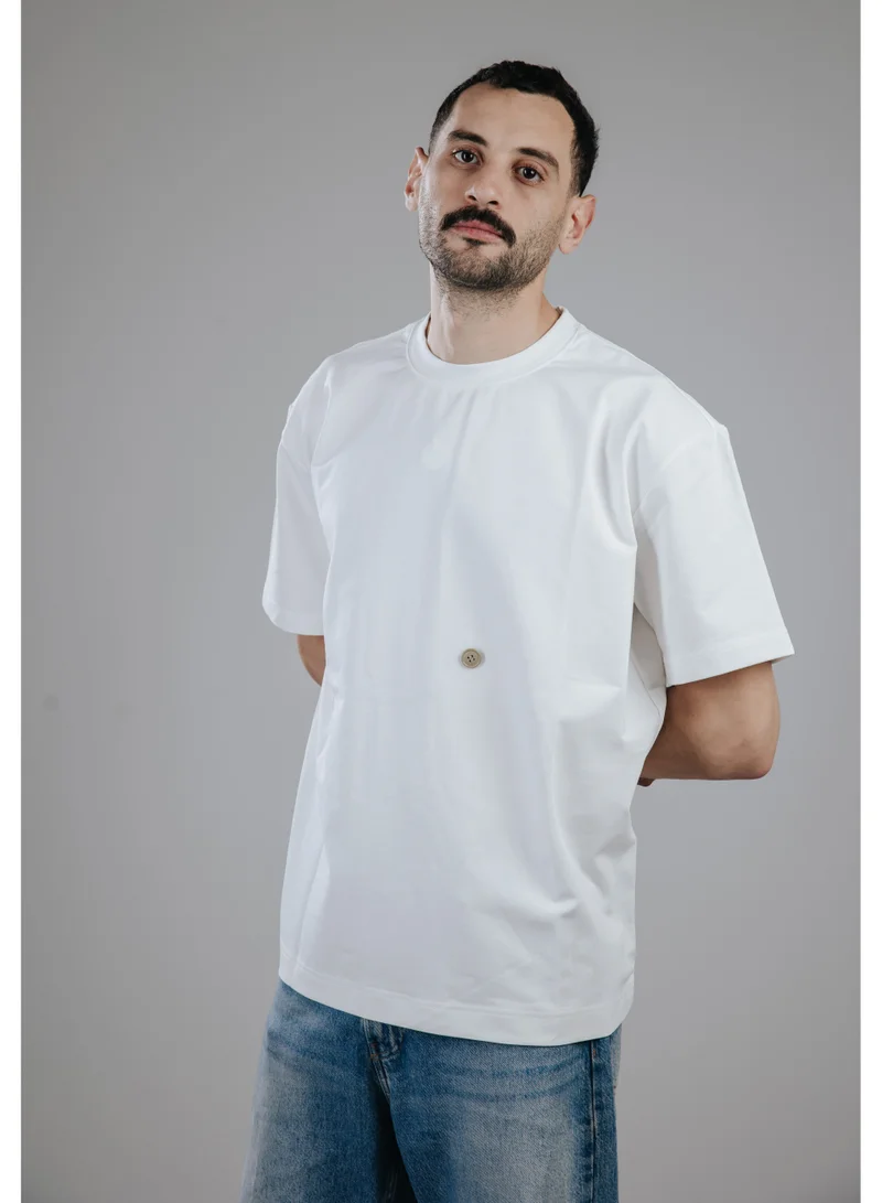 Snugface Snugface The Button Oversized Tshirts, White, SF15-6WHT, Size-S