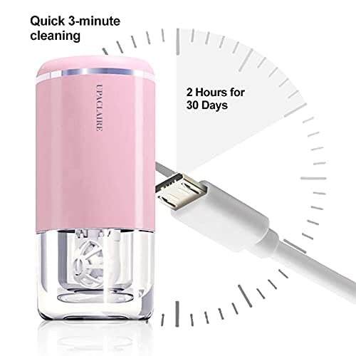 UpaClaire Contact Lens Cleaner, Intelligent Cleaning Machine for Soft Contact Lenses Cleaning and Storage (Pink) - Image 4