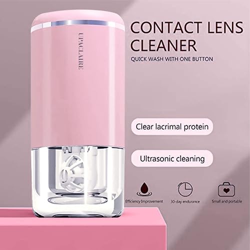 UpaClaire Contact Lens Cleaner, Intelligent Cleaning Machine for Soft Contact Lenses Cleaning and Storage (Pink) - Image 2